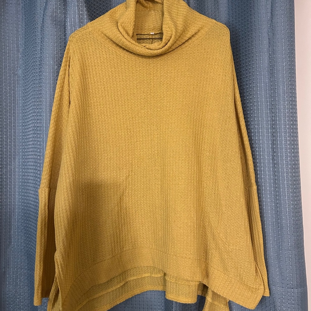 Yellow turtle neck sweater